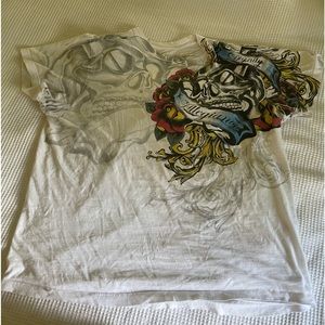 Y2K white graphic tee